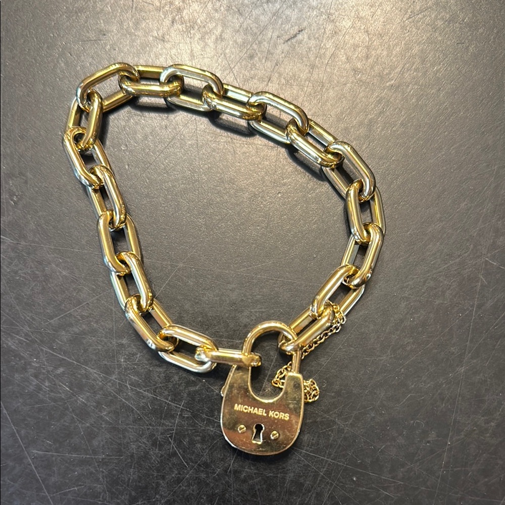 Michael Kors Gold Chain Bracelet with lock